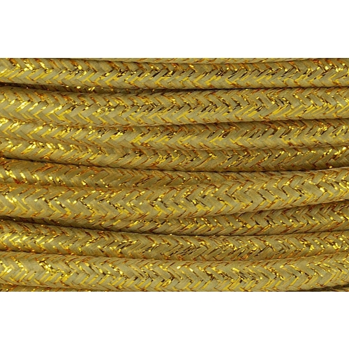 złoty kabel w oplocie metalizowany